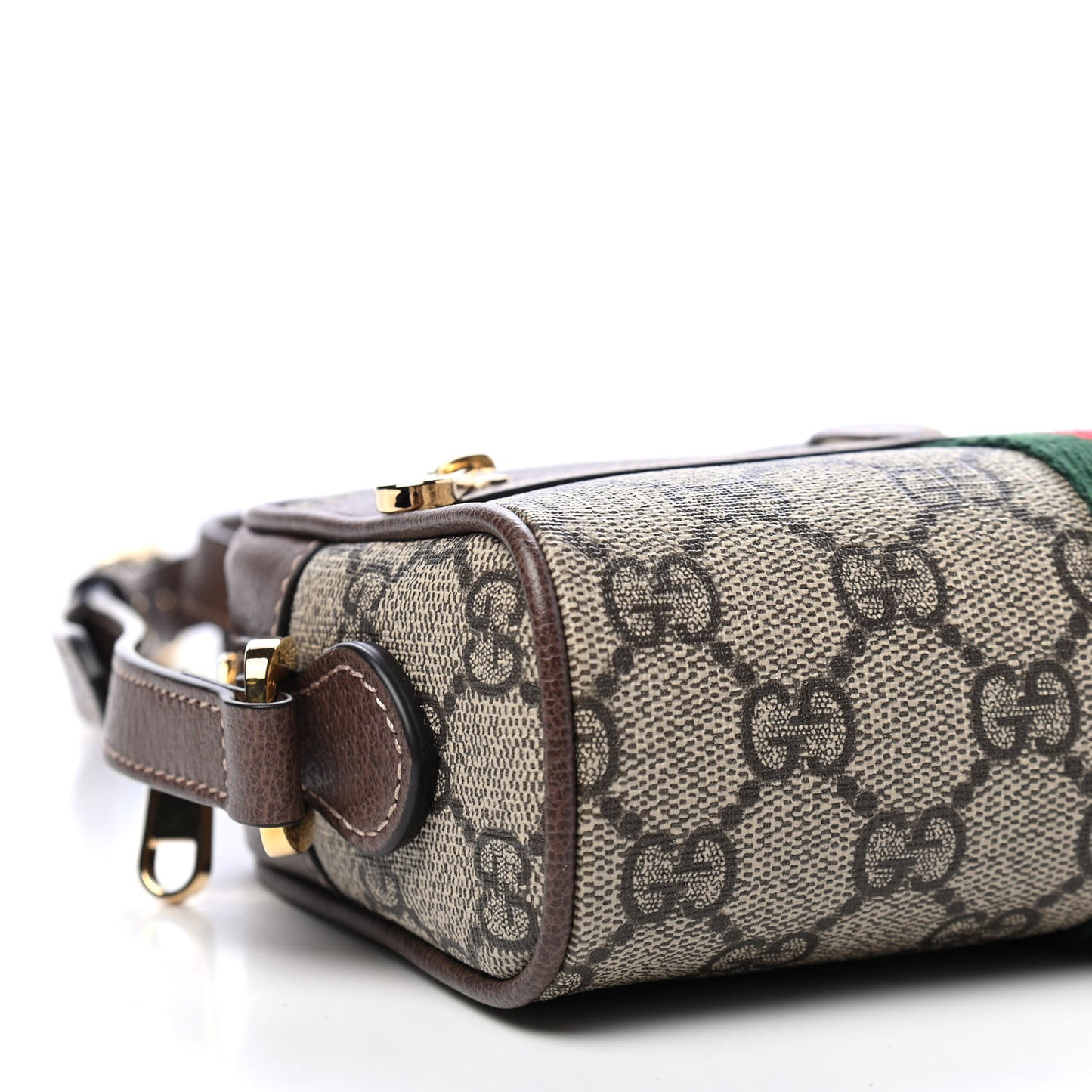 GG Supreme Monogram Web Mini Ophidia Shoulder Bag Brown