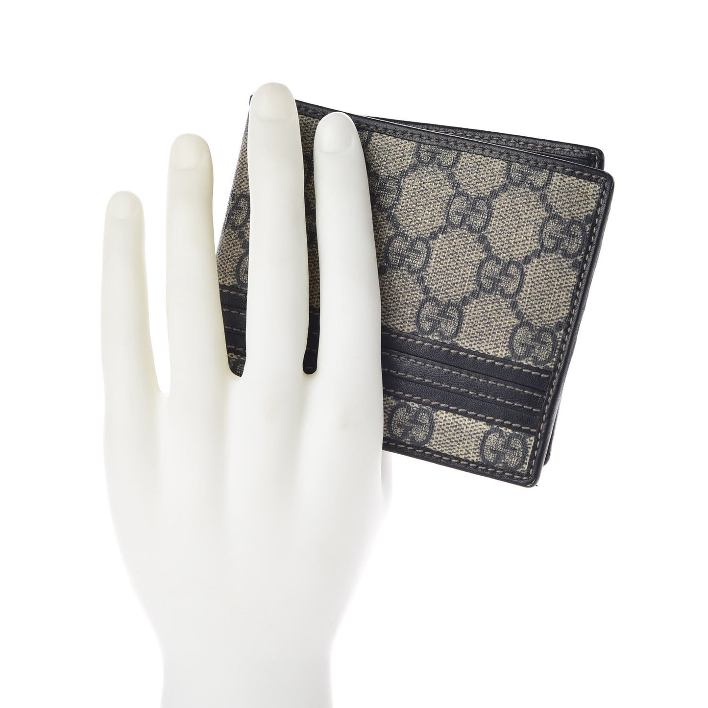 GG Supreme Monogram Bi-Fold Wallet Navy
