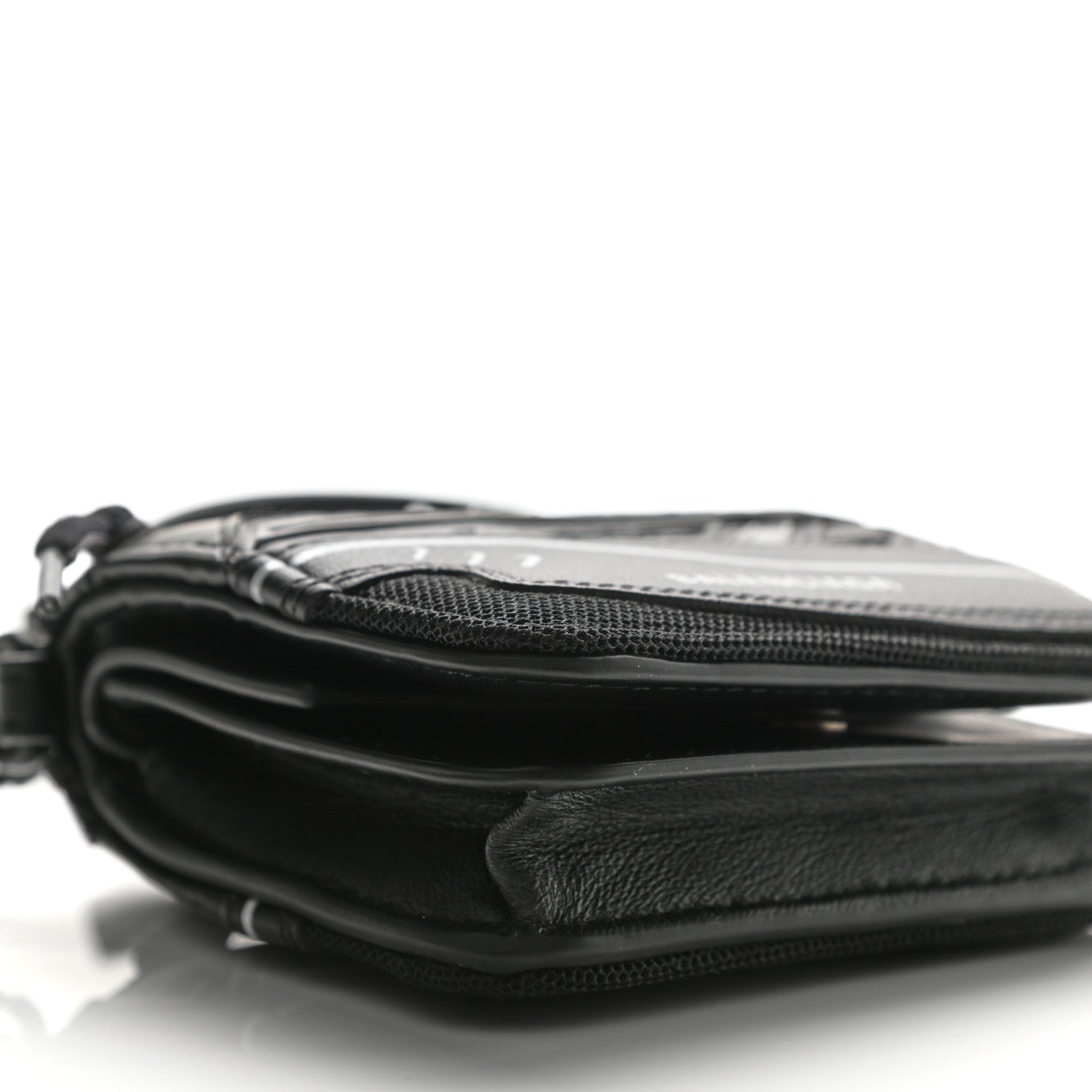 Balenciaga Faux Calfskin Fabric Sneakerhead Crossbody Wallet Black 10 of 11