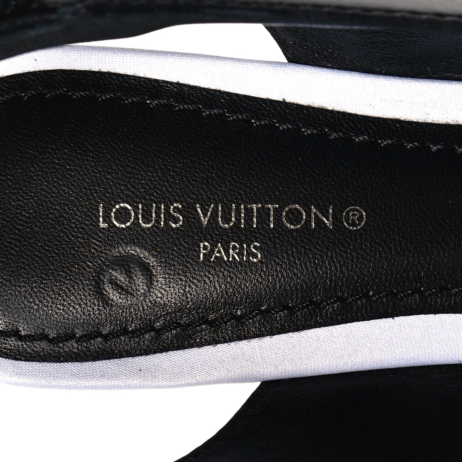 Louis Vuitton Calfskin Archlight Slingback Pumps 35 Black White Blue 8 of 8