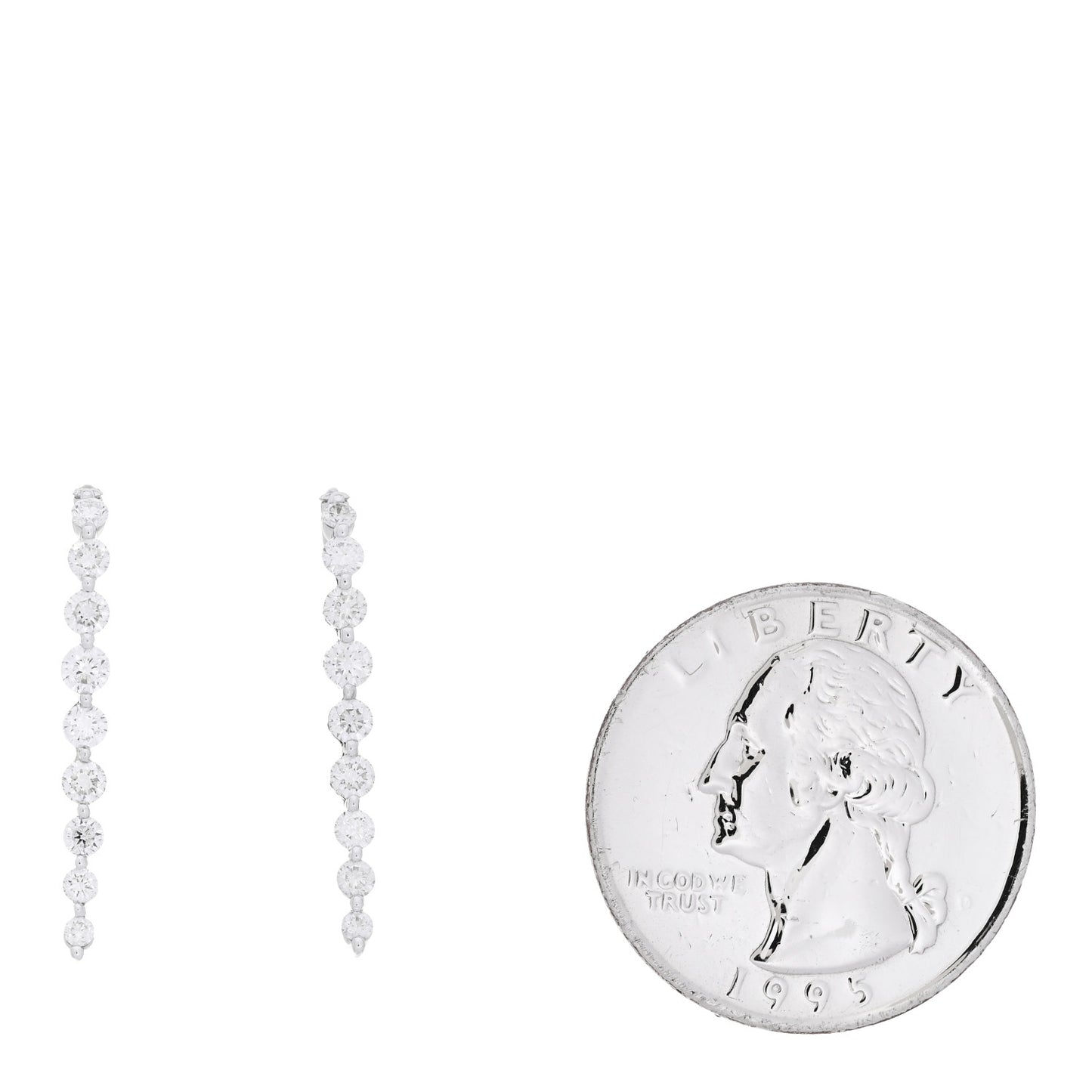 18K White Gold Diamond Medium Cascade Earrings