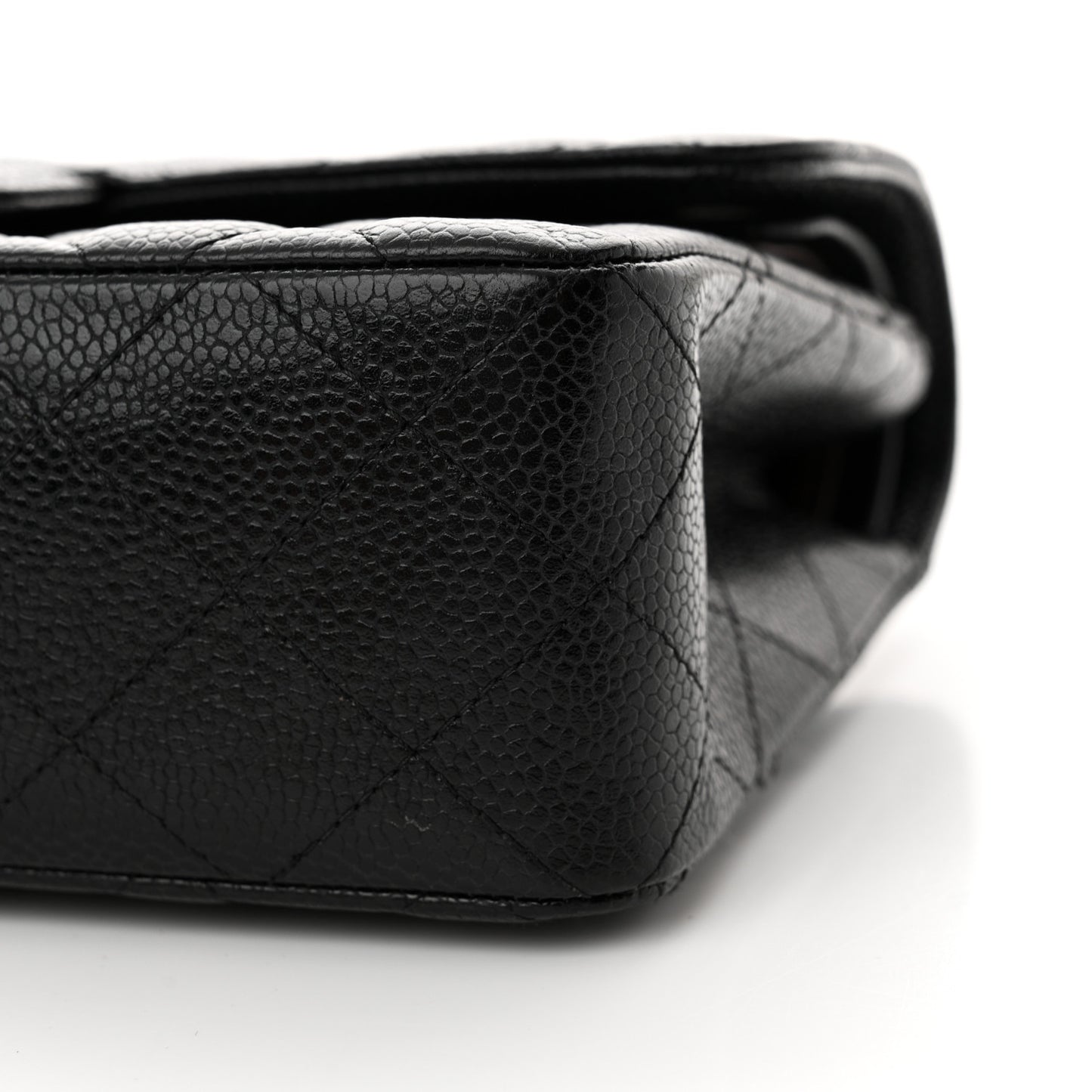 Caviar Quilted Small Double Flap Black
