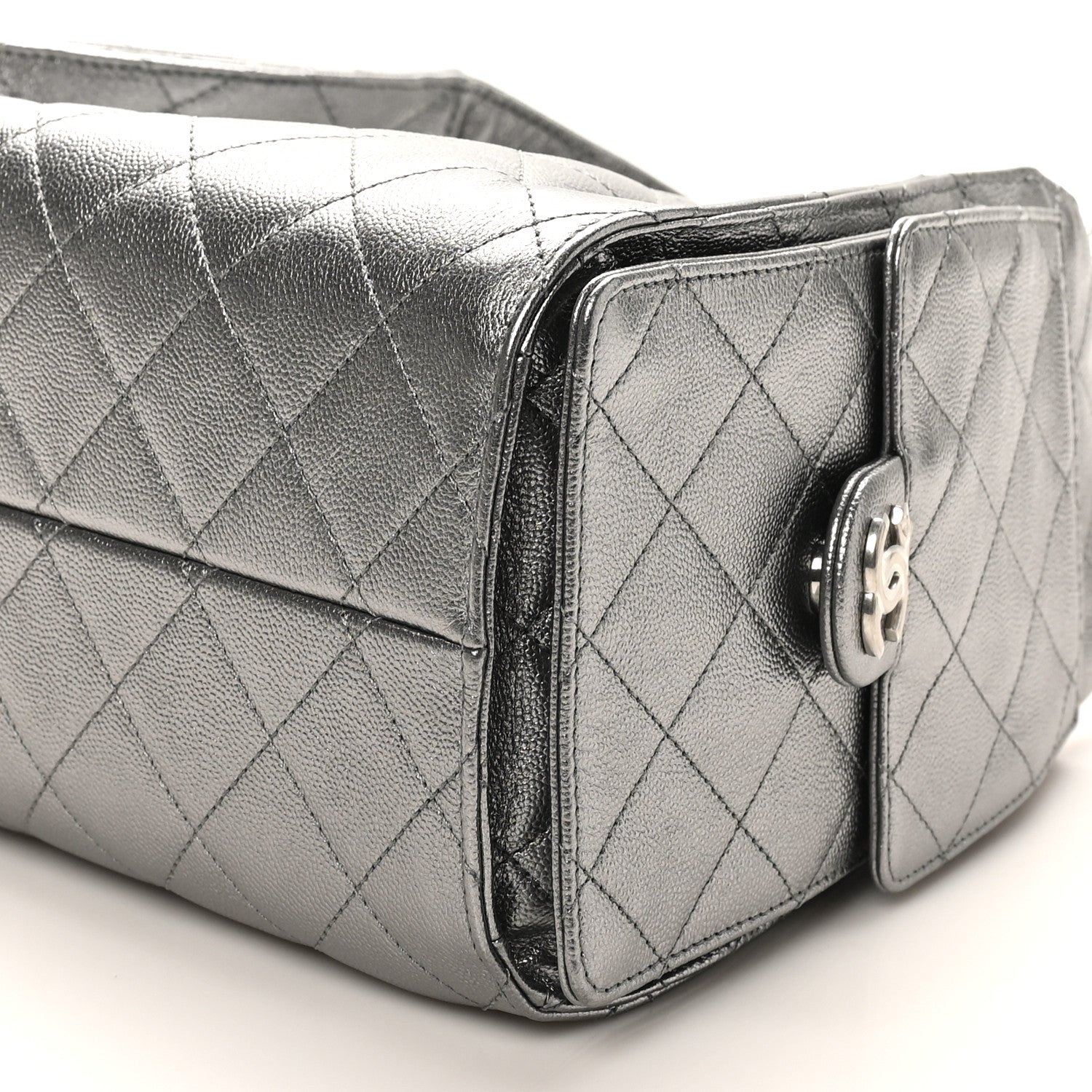 Chanel Metallic Caviar Quilted Small Chanel 25 Handbag Anthracite 18 of 21