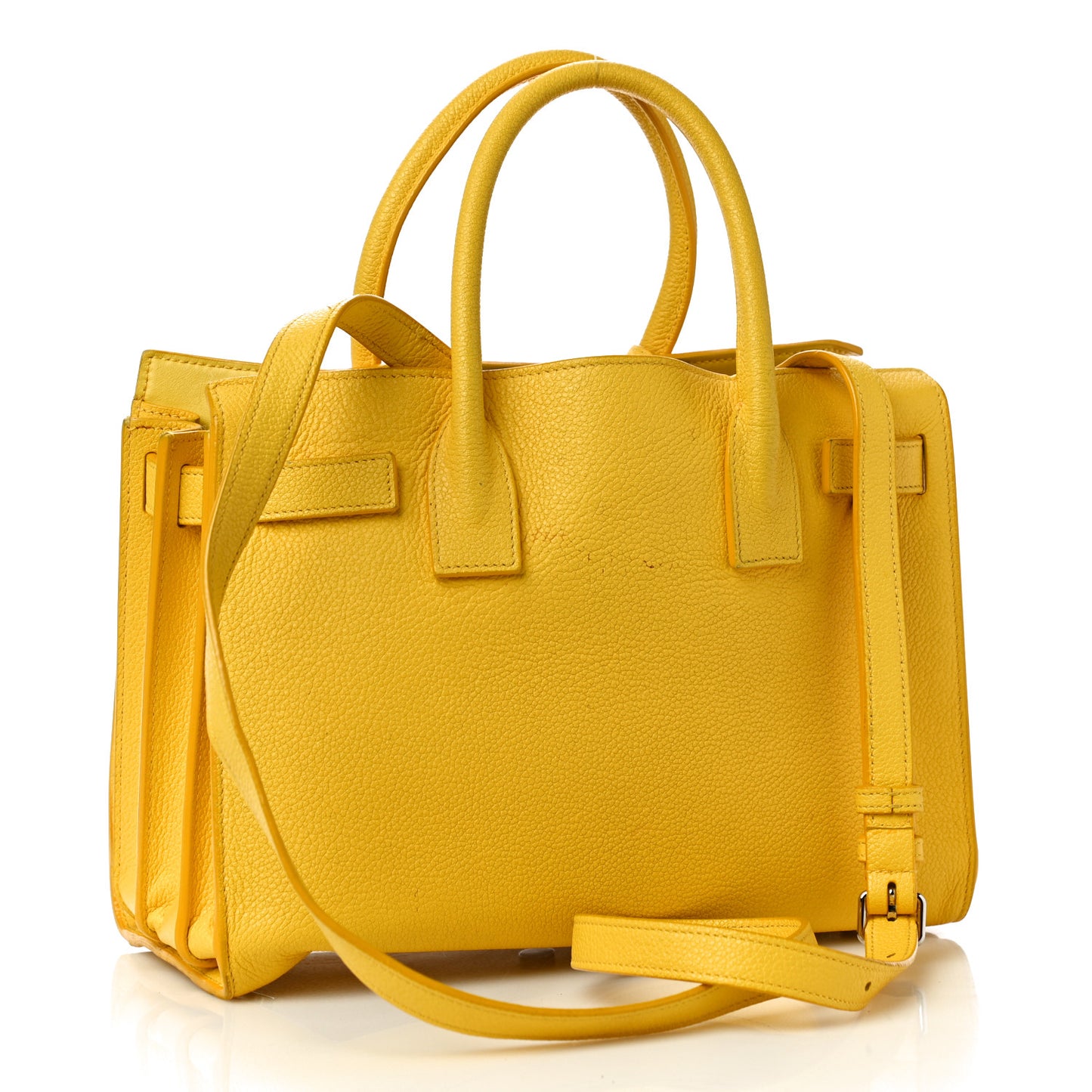 Grained Calfskin Baby Sac De Jour Yellow