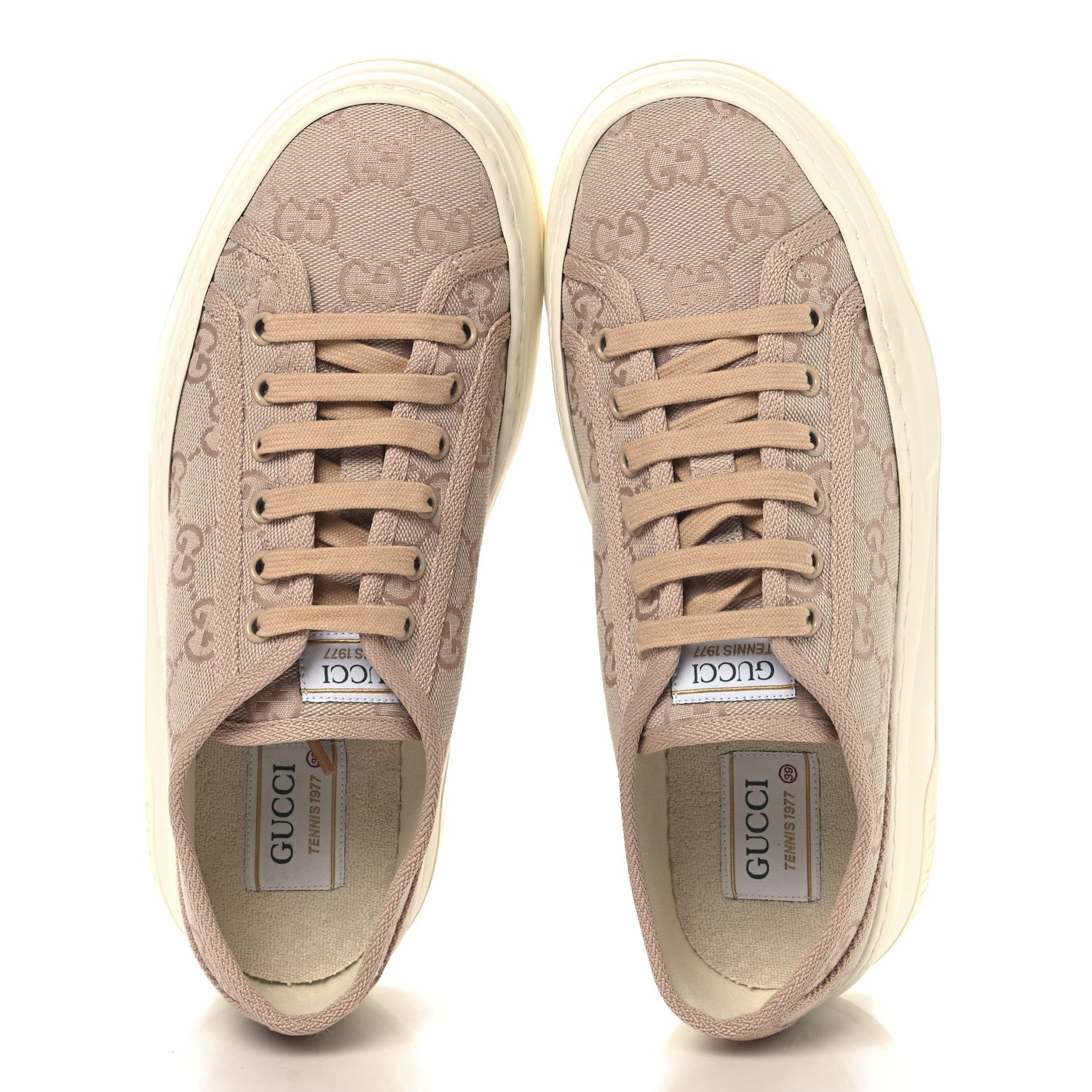 Gucci GG Monogram Womens 1977 Tennis Platform 52mm Sneakers 39 Skin Rose 2 of 8