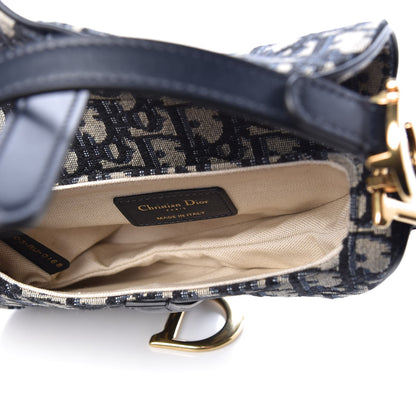 Christian Dior Oblique Mini Saddle Bag Blue 5 of 7