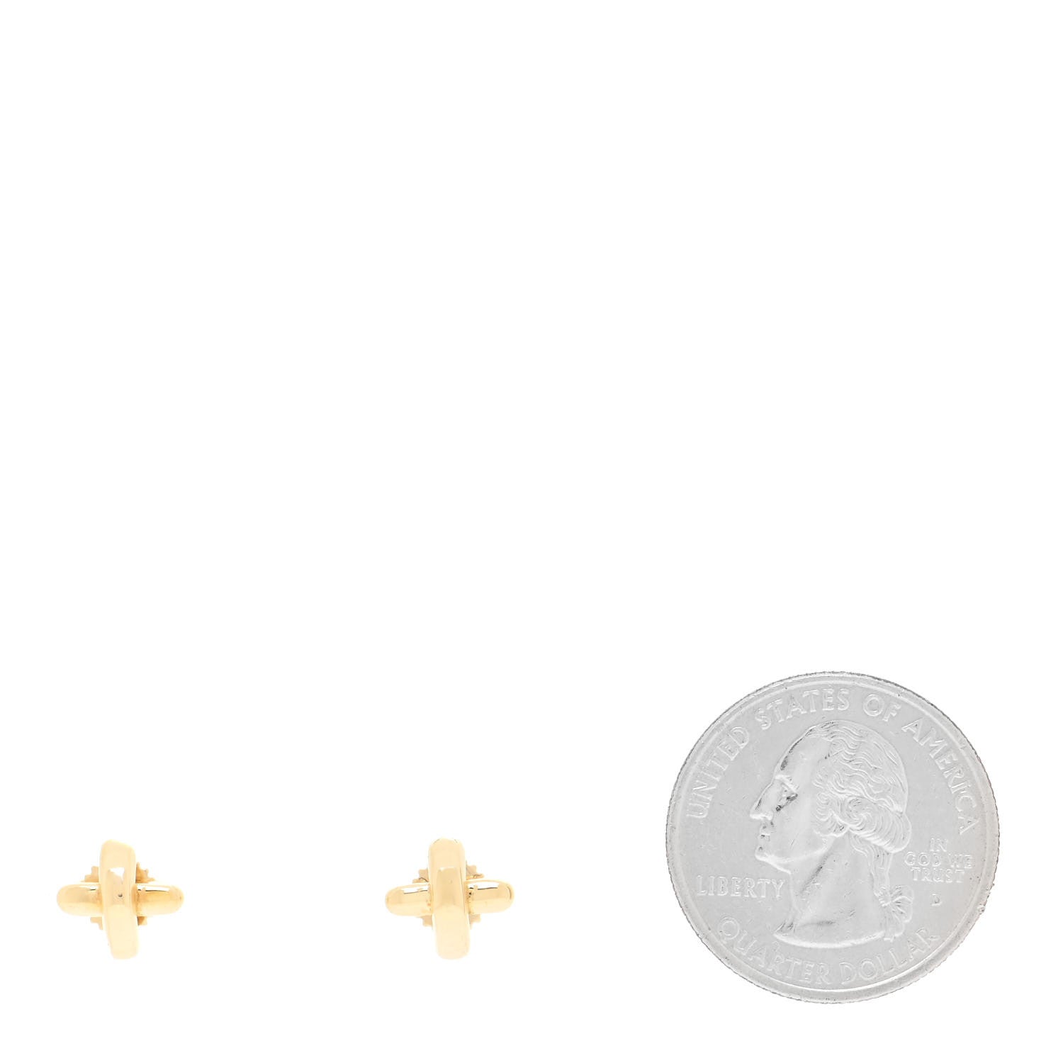 Tiffany 18K Yellow Gold 7.5mm Cross Stitch Earrings 2 of 6