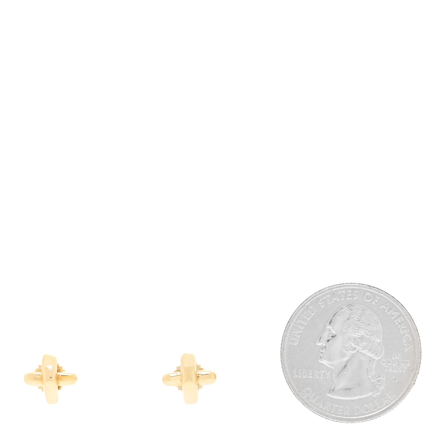 18K Yellow Gold 7.5mm Cross Stitch Earrings
