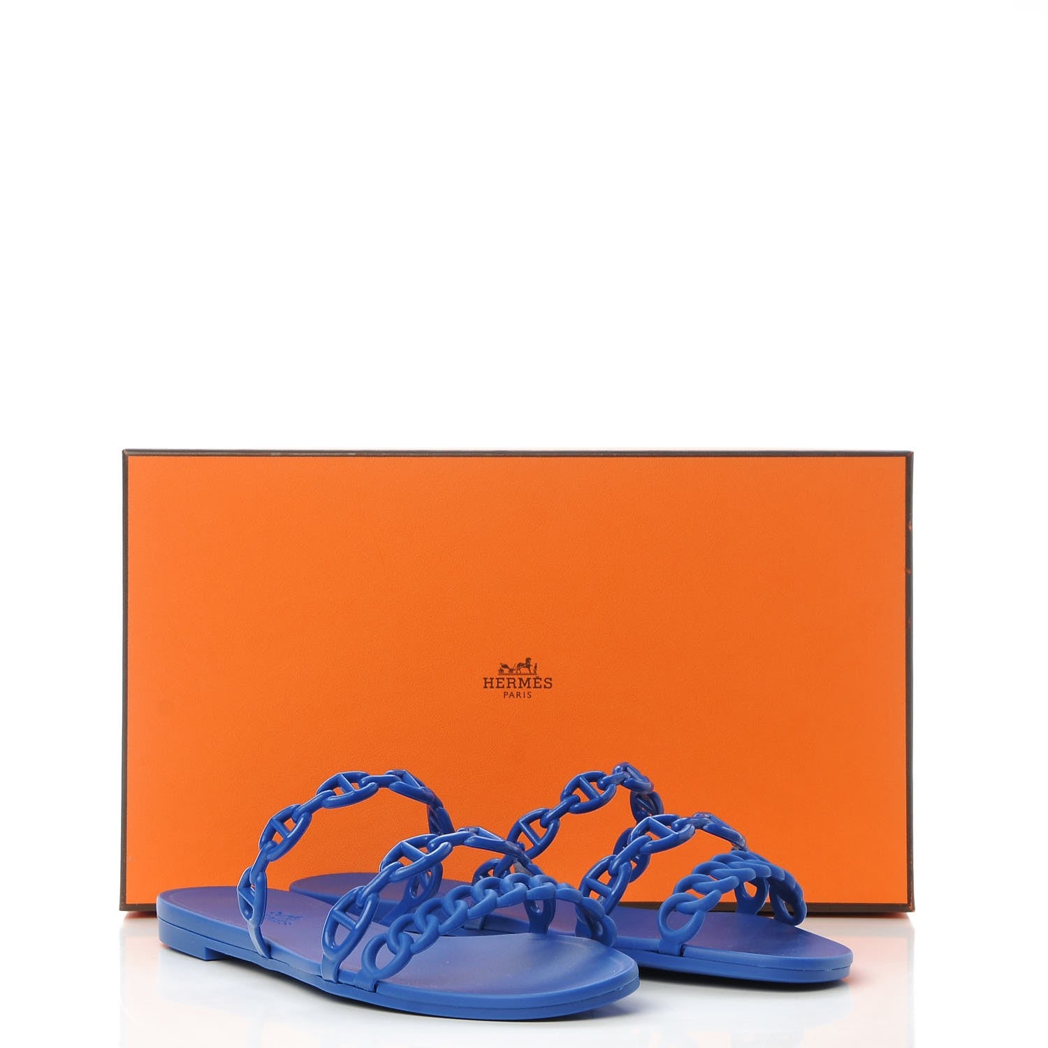 Hermes Rubber Chaine d'Ancre Rivage Sandals 35 Bleu Smalt 8 of 8
