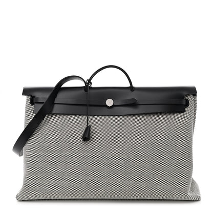 Hermes Criss Viking Vache Hunter Herbag Cabin Zip Retourne 50 Ecru Black 3 of 14