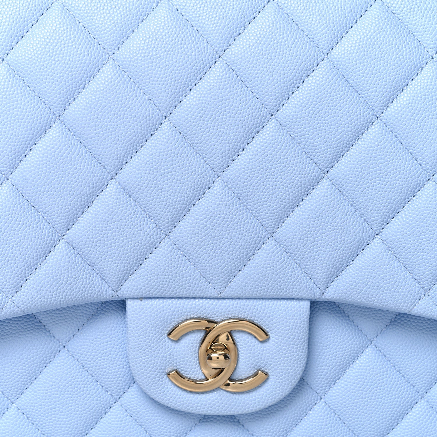 Chanel Caviar Quilted Maxi Double Flap Light Blue 8 of 11