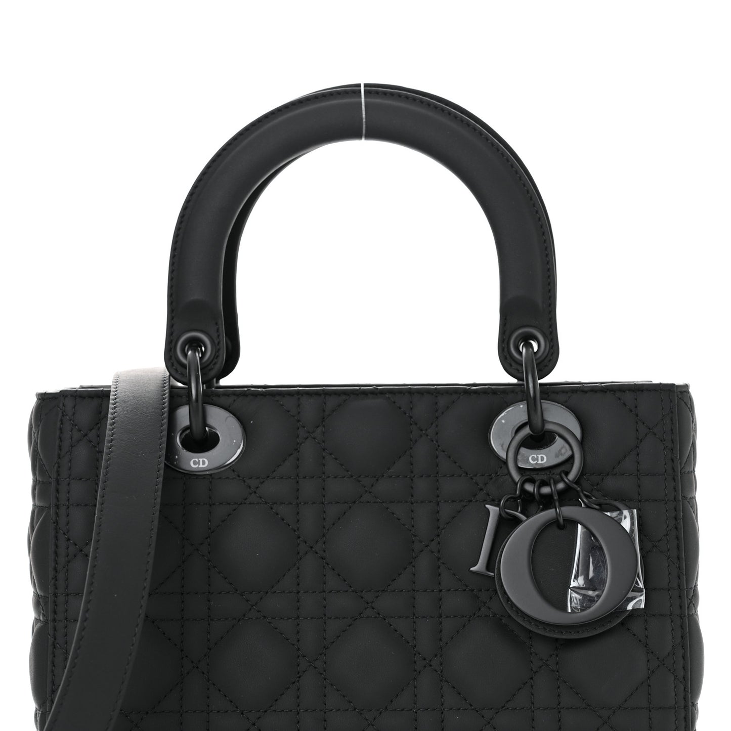 Ultra Matte Calfskin Cannage Medium Lady Dior Black
