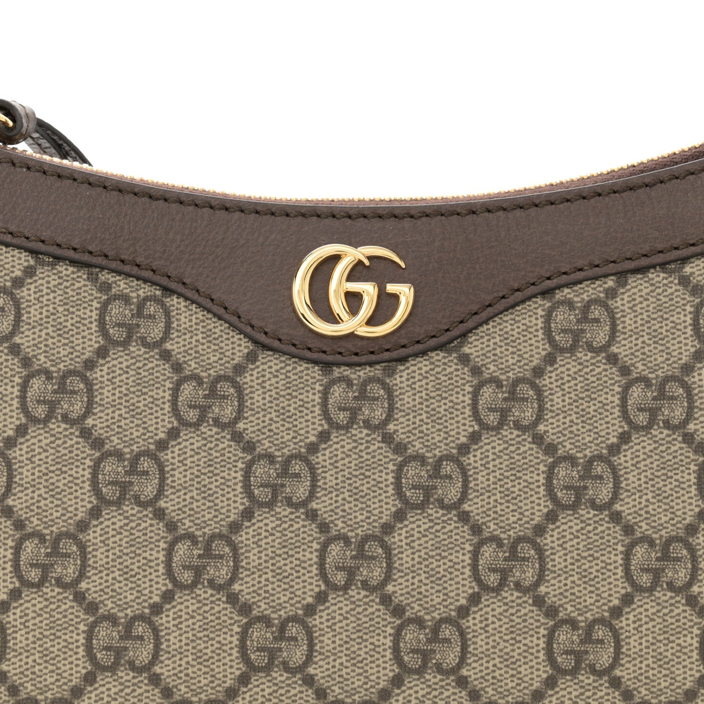 GG Supreme Monogram Textured Dollar Calfskin Small Ophidia Hobo Beige Ebony New Acero