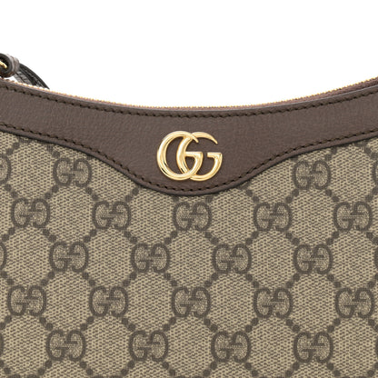 Gucci GG Supreme Monogram Textured Dollar Calfskin Small Ophidia Hobo Beige Ebony New Acero 9 of 11