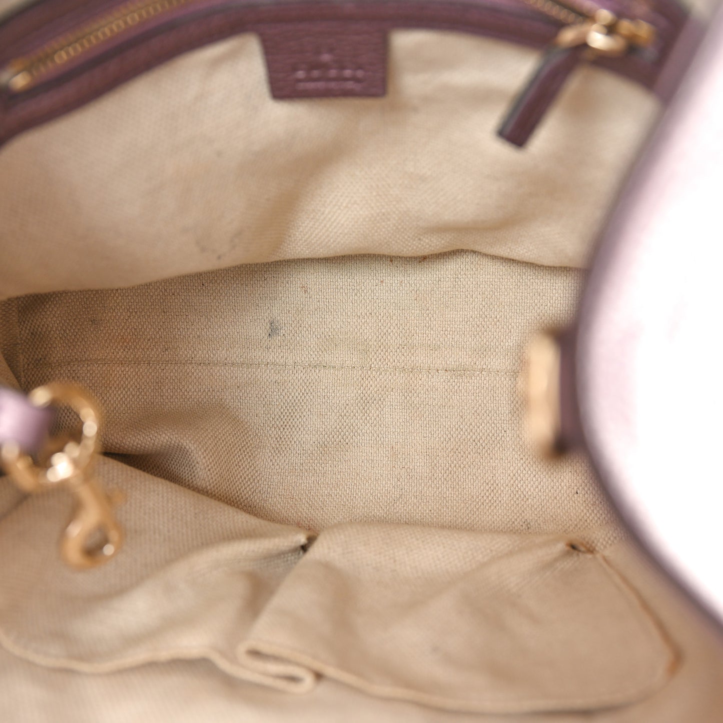 Metallic Pebbled Calfskin Small Soho Shoulder Bag Purple