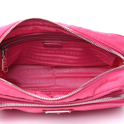 Prada Nylon Saffiano Vela Double Zip Crossbody Bag Fuxia 5 of 11