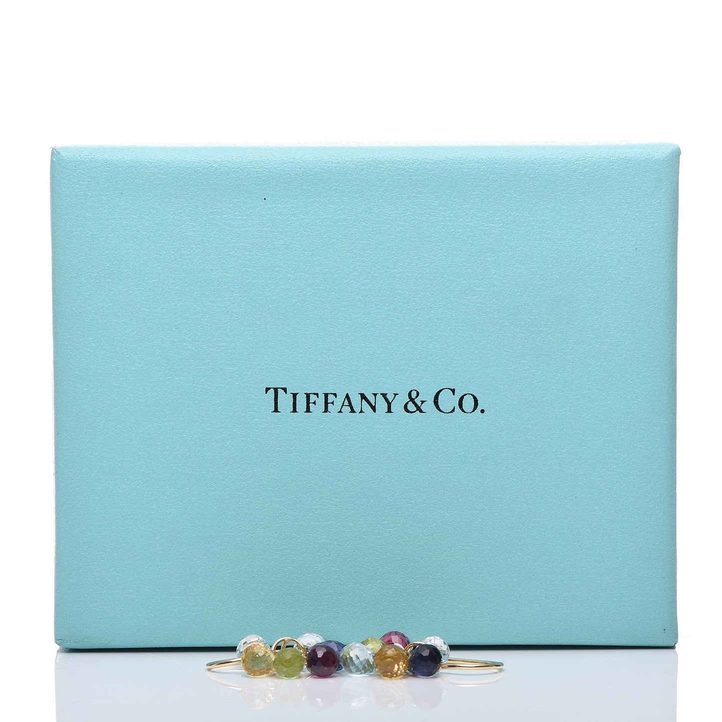 18K Yellow Gold Iolite Aquamarine Pink Tourmaline Citrine Rainbow Briolette Earrings