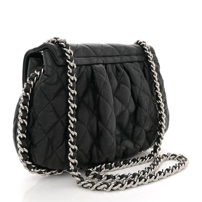 Chanel Washed Lambskin Quilted Medium Chain Around Messenger Black 3 of 11