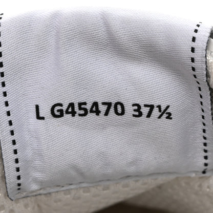 Chanel Calfskin Suede Calfskin Logo Womens Sneakers 37.5 White Dark Green 9 of 10