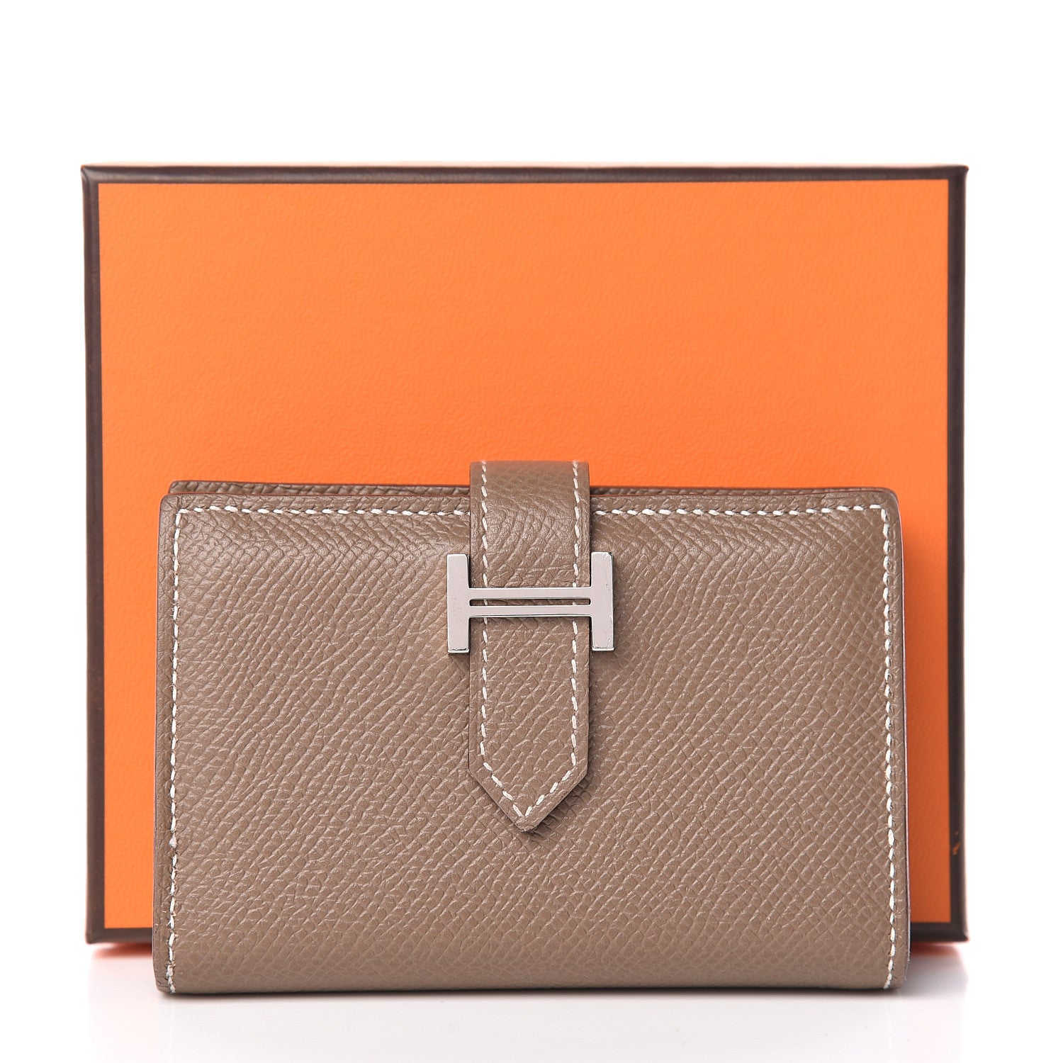 Hermes Epsom Bearn Card Holder Wallet Etoupe 8 of 8