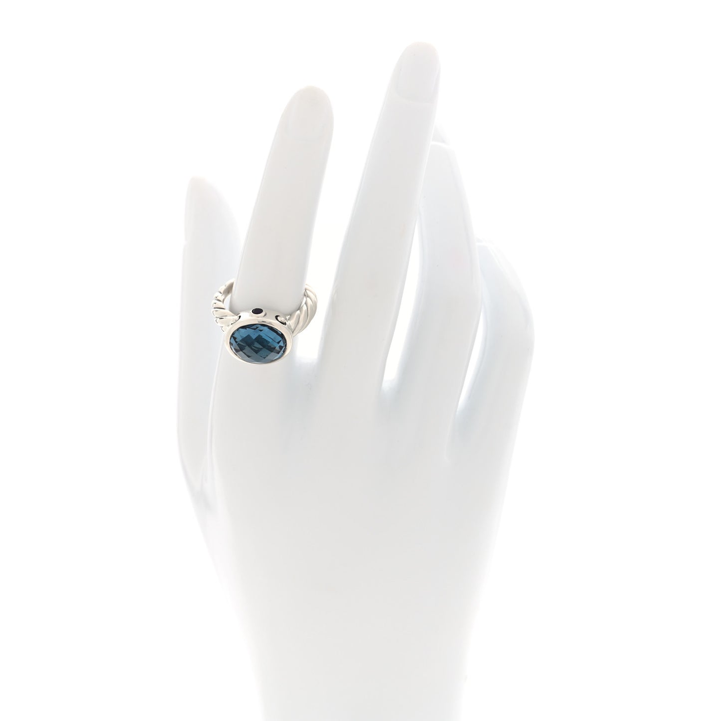 Sterling Silver Hampton Blue Topaz Amethyst 11mm Renaissance Ring 54 7