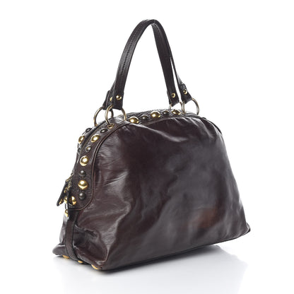 Gucci Calfskin Large Babouska Dome Satchel Dark Brown 3 of 11
