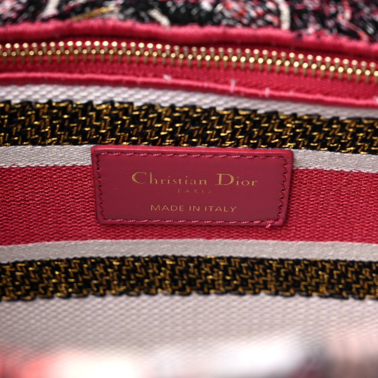 Christian Dior Canvas Embroidered Butterfly Print Medium Lady D-Lite Multicolor 6 of 10
