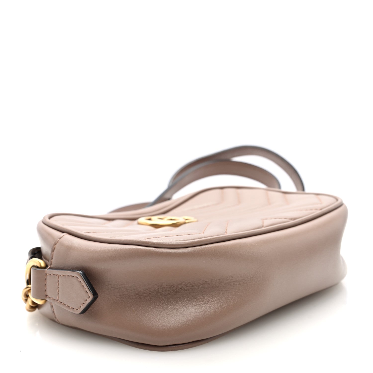 Gucci Calfskin Matelasse Mini GG Marmont Chain Shoulder Bag Nude 4 of 10