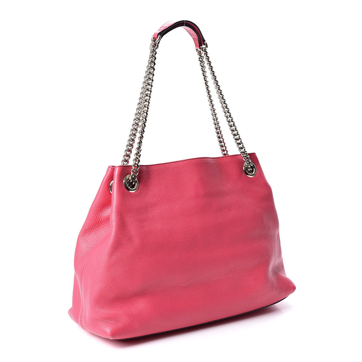 Gucci Pebbled Calfskin Medium Soho Chain Shoulder Bag Pink 2 of 9