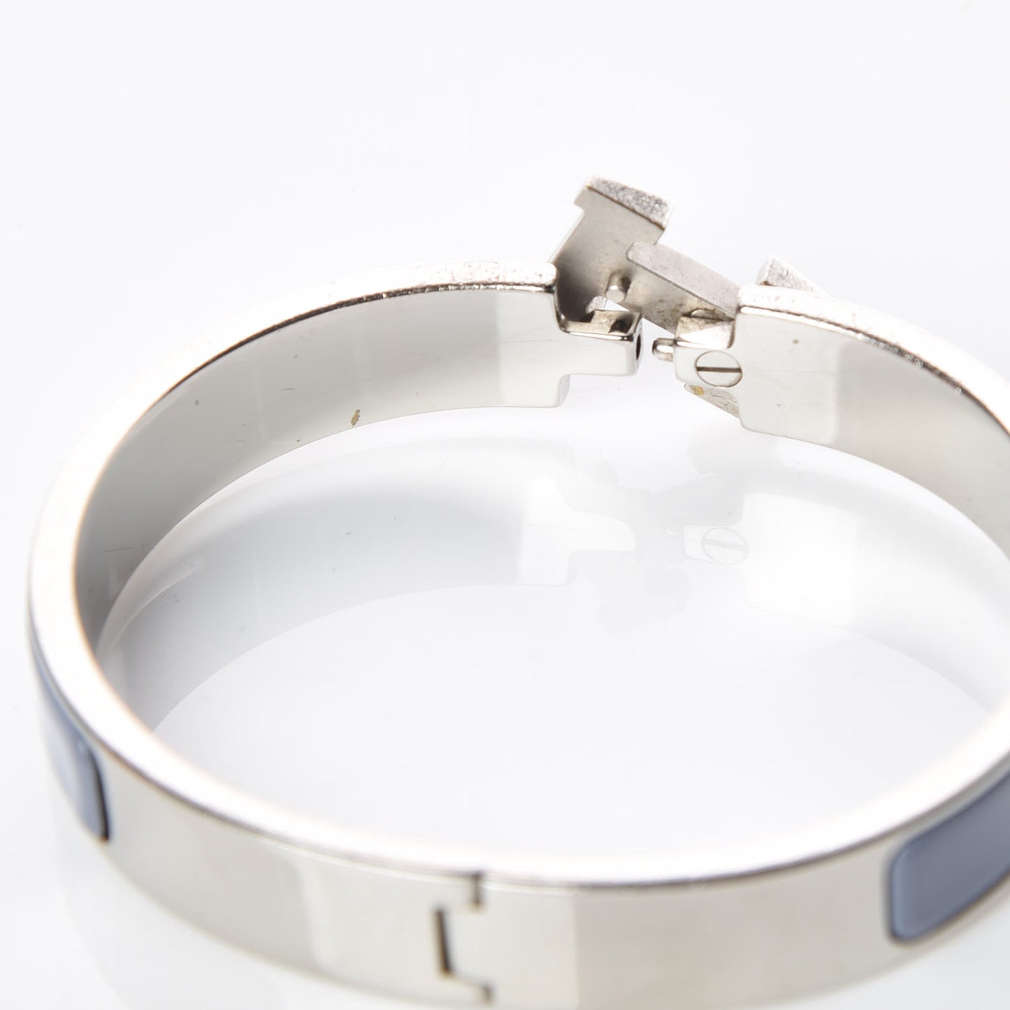 Enamel Narrow Clic Clac H Bracelet GM Bleu Lin