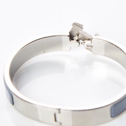Hermes Enamel Narrow Clic Clac H Bracelet GM Bleu Lin 4 of 5