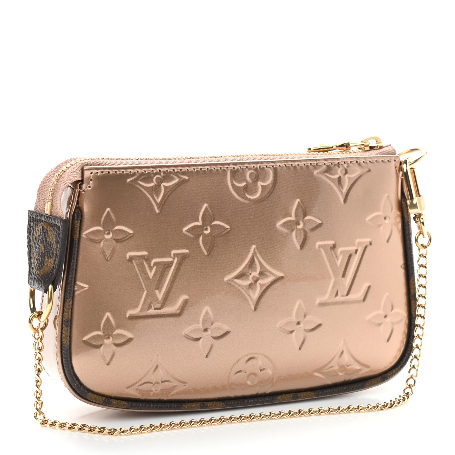 Louis Vuitton Metallic Vernis Mini Pochette Accessories Rose Gold 3 of 8