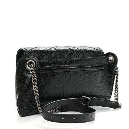 Saint Laurent Crinkled Calfskin Matelasse Monogram Niki Body Bag Black 3 of 11