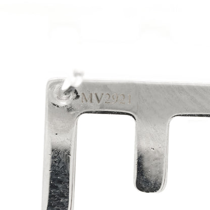 Fendi Metal Signature Earrings Silver 5 of 6