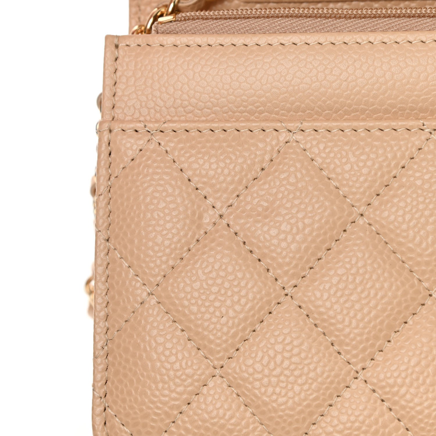 Chanel Caviar Quilted Wallet On Chain WOC Beige 13 of 14