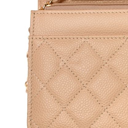 Chanel Caviar Quilted Wallet On Chain WOC Beige 13 of 14