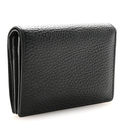 Gucci Pebbled Calfskin GG Marmont Card Case Black 3 of 8