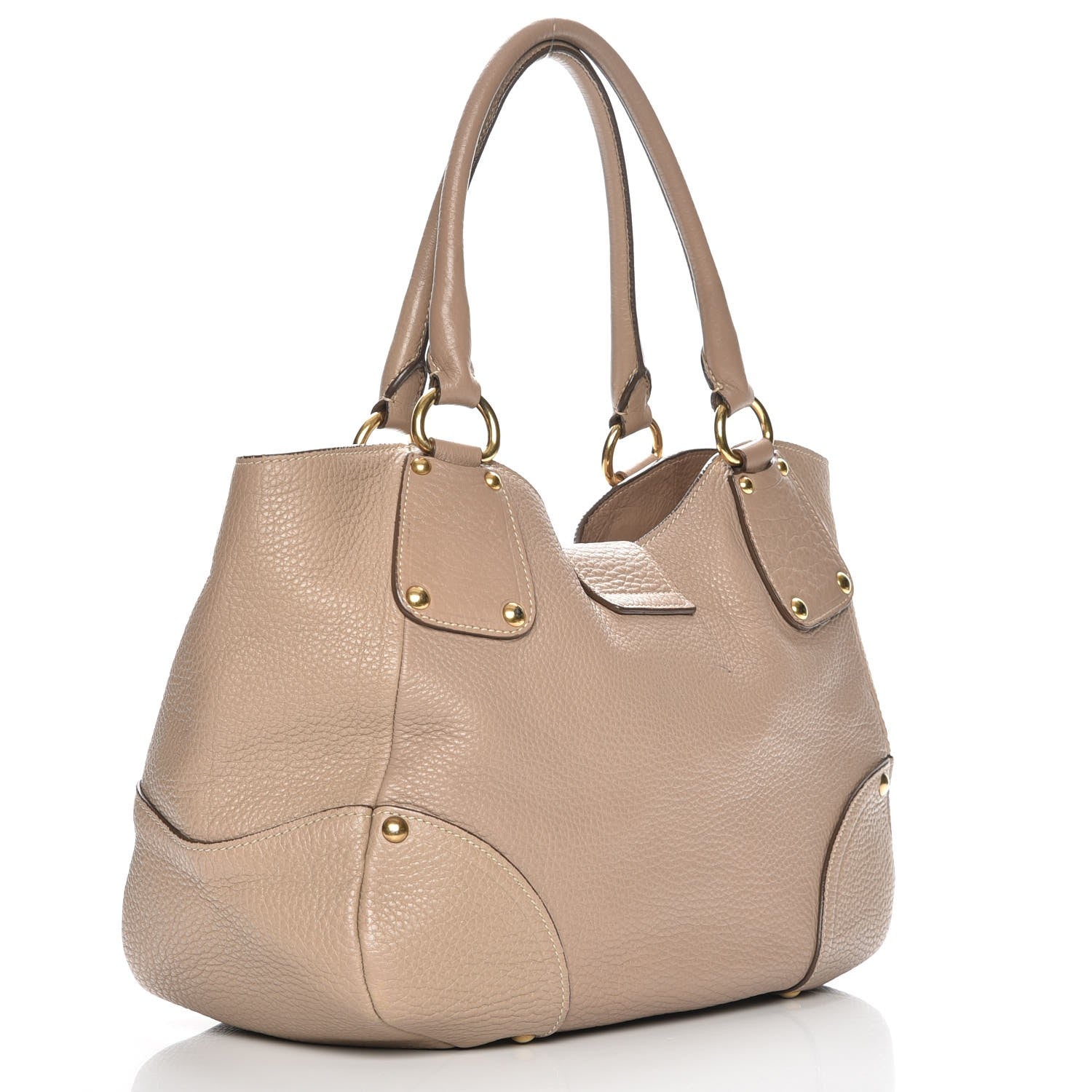 Prada Vitello Daino Pushlock Tote Sughero 3 of 10
