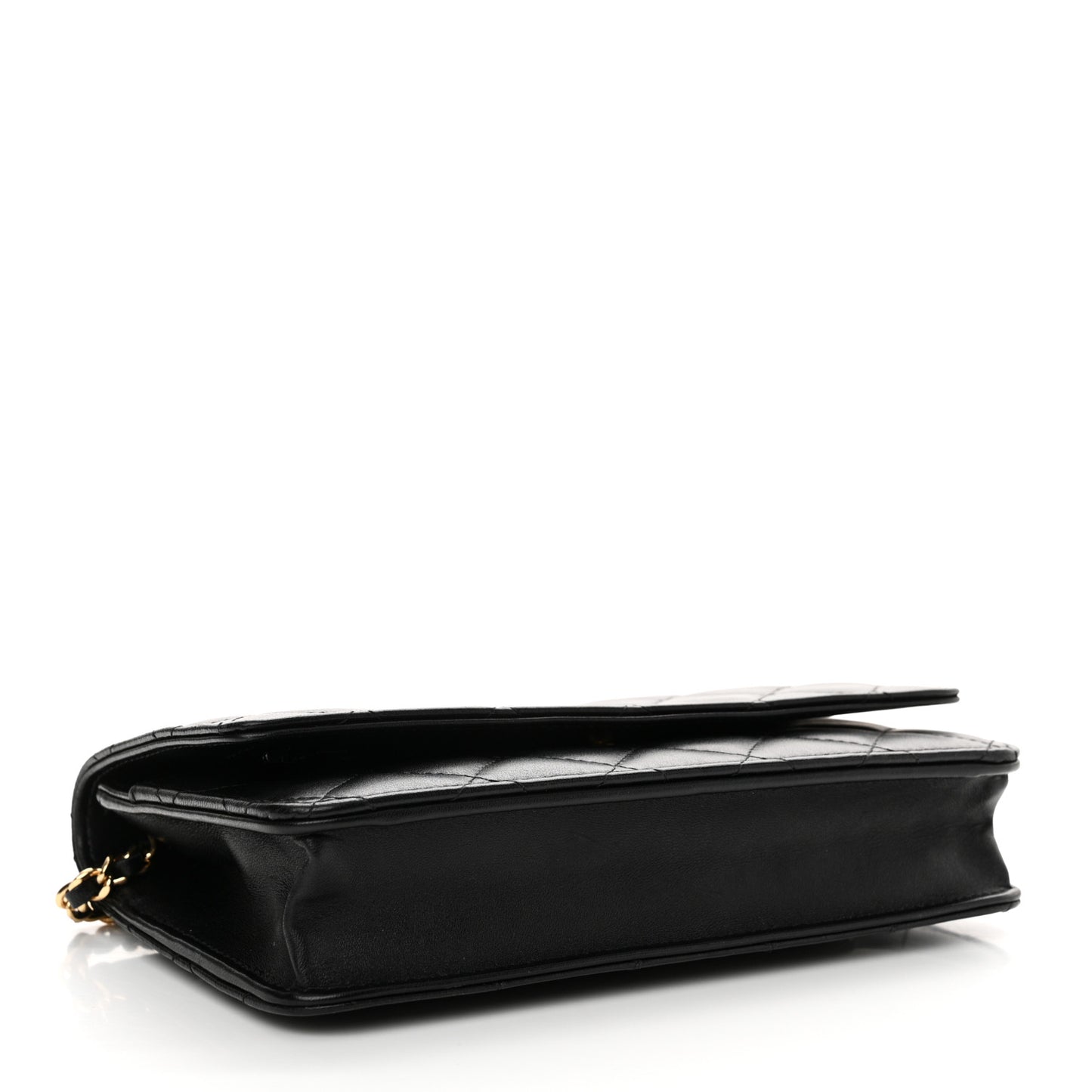 Lambskin Quilted Wallet On Chain WOC Black