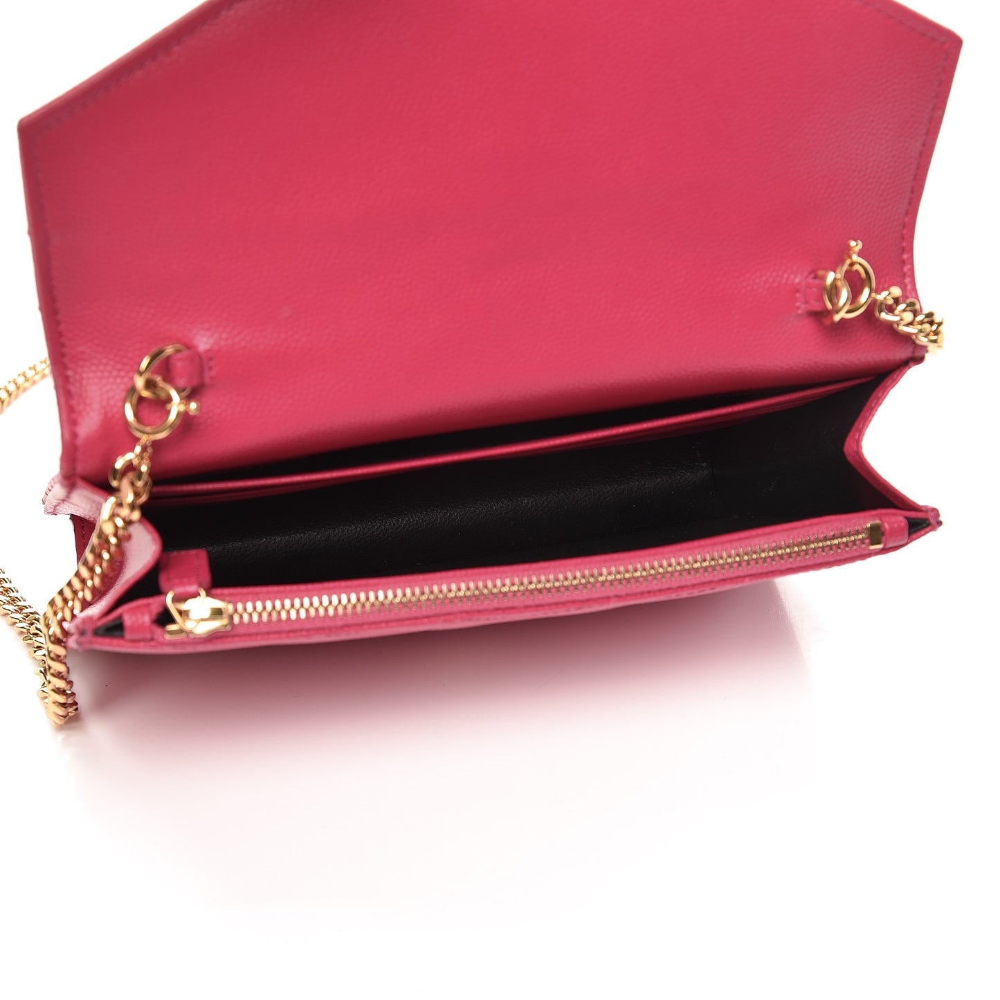 Grain De Poudre Matelasse Chevron Monogram Envelope Chain Wallet Bubblegum