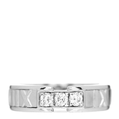 Tiffany 18K White Gold Diamond Atlas Ring 49 4.75 1 of 4
