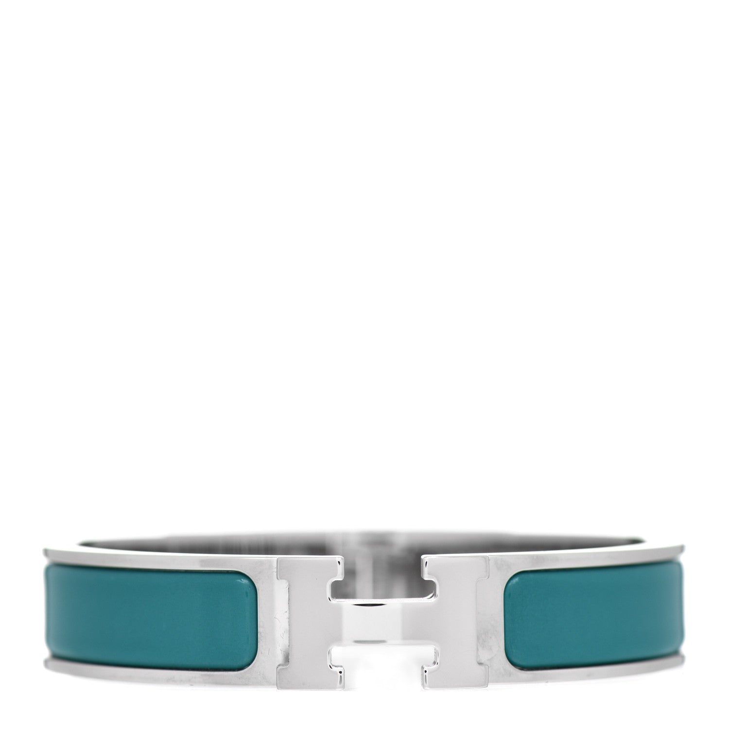 Hermes Enamel Narrow Clic Clac H Bracelet PM Bleu Canard 1 of 3