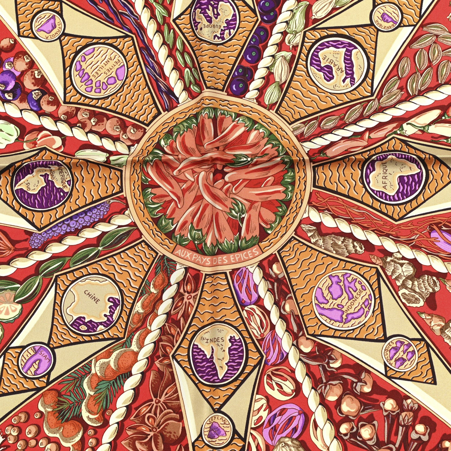 Hermes Silk Aux Pays Des Epices Scarf 90 3 of 5