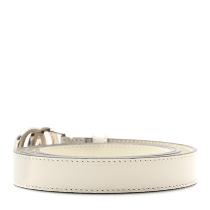 Gucci Plutone Calfskin Palladium Double G 75 30 Belt Mystic White 2 of 4