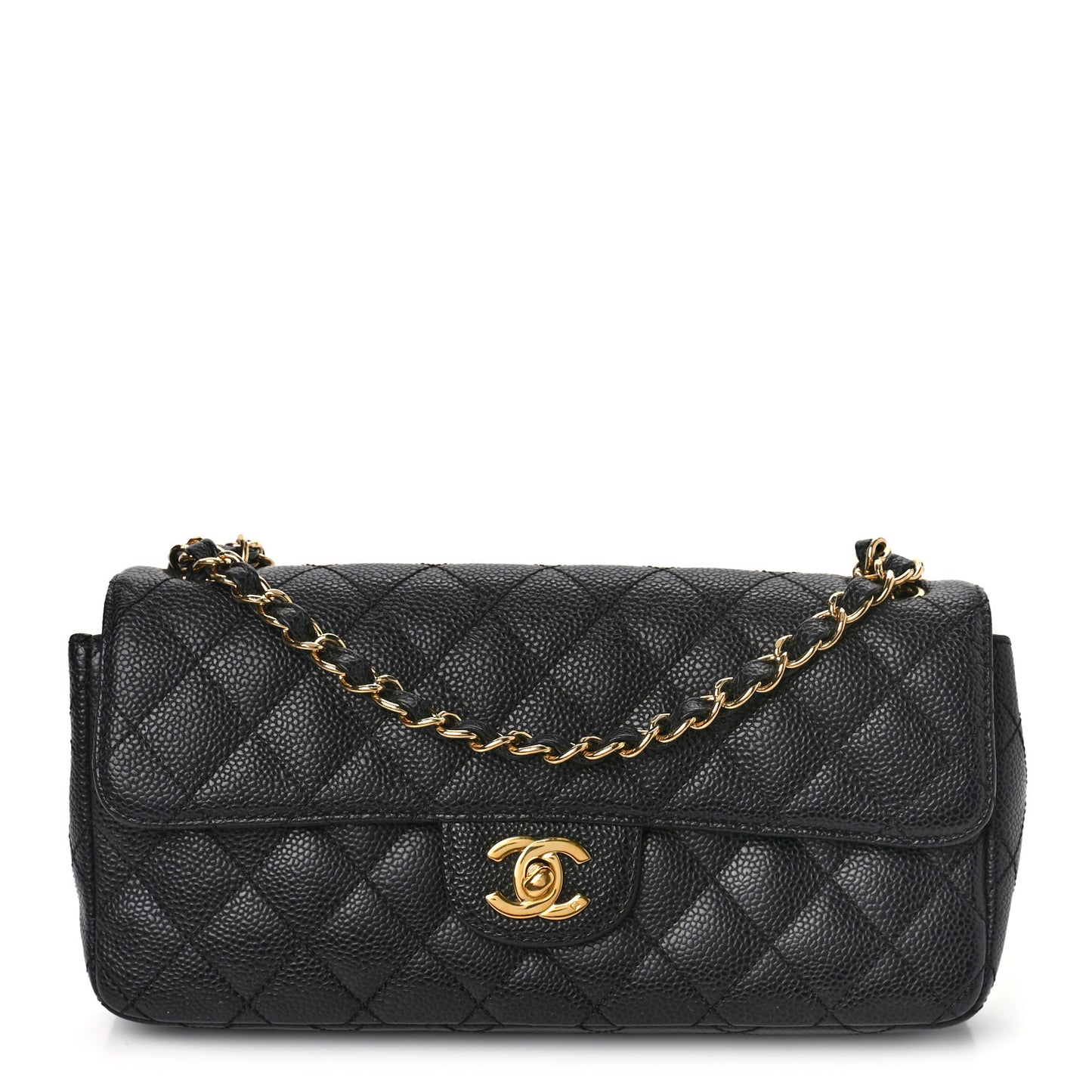 Caviar Quilted East West Flap Black