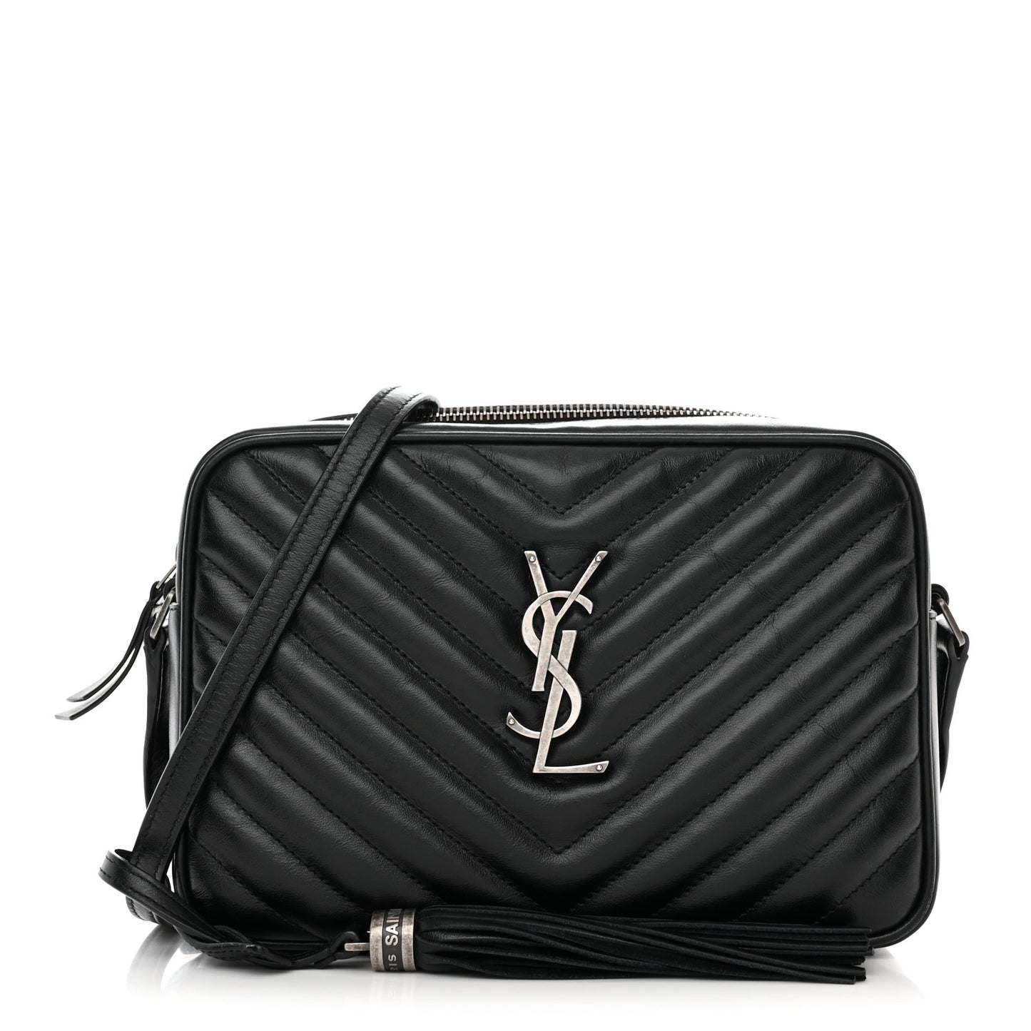 Calfskin Matelasse Monogram Lou Camera Bag Black