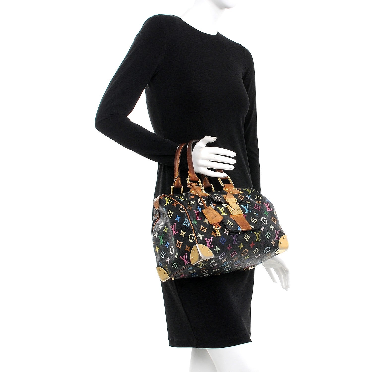 Louis Vuitton Monogram Multicolor Speedy 30 Black 2 of 11