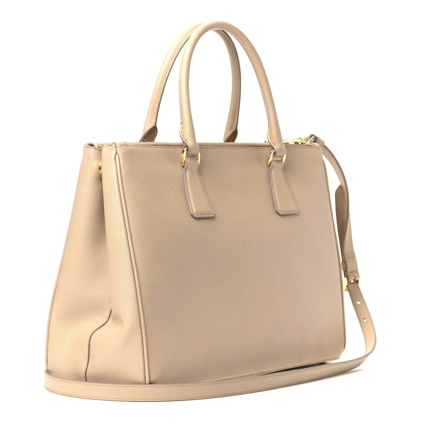 Saffiano Medium Galleria Double Zip Tote Sabbia