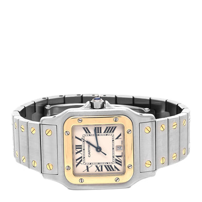 Cartier Stainless Steel 18K Yellow Gold 29mm Santos De Cartier Galbee Quartz Watch 2 of 5