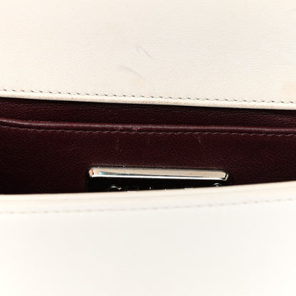 Chanel Lizard Chevron Stitched Small Boy Flap White Silver 15 of 17